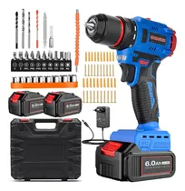 Comprar Kit Taladro Atornillador Inalámbrico Destornillador Herramientas Electricas Bosich Max 6.0a sin Escobillas con 2 baterías 3.0Ah Azul