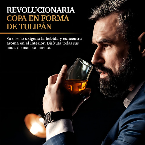 Vasos De Vidrio Para Whiskey 4 Piezas En Forma De Tulipán,