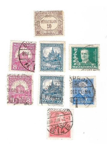 Lt1557. Lote De 8 Sellos De La Rep De Hungria 1926-1932