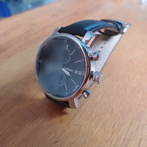 Reloj Fossil Para Hombre Brazalete Cuero Negro Original