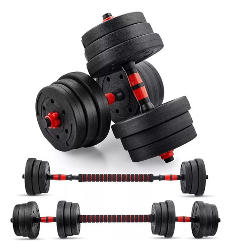 Mancuernas Pesas  Barra Recta Ejercicio Kit Ajustables 20kg