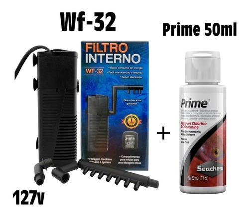 Filtro Interno Wf-32 300l/h 3w Silencioso Wfish 110v