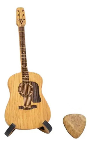 Estojo De Madeira Para Guitarra Com Palheta De 1 Peça