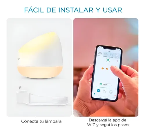 Lampara De Mesa Inteligente Wi-fi Wiz Squire 9w Rgb