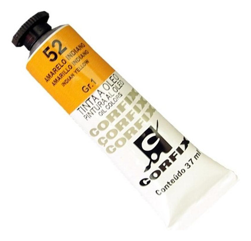 Tinta A Óleo Corfix 37ml Amarelo Indiano N52(kit Com 3 Und)