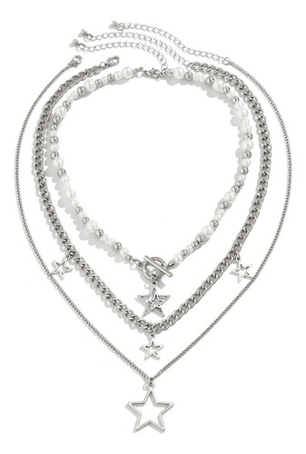 Juego De 3 Collares Con Colgante De Estrella De Cadena Ajust