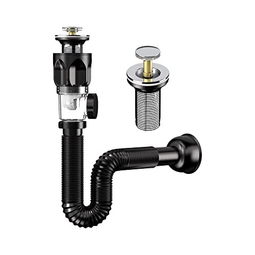 Kit De Desagüe Lavabo De Baño Kkdftu 2 1 P-trap Flexi...