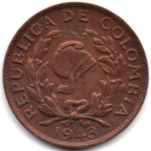 Colombia 5 Centavos 1943 B