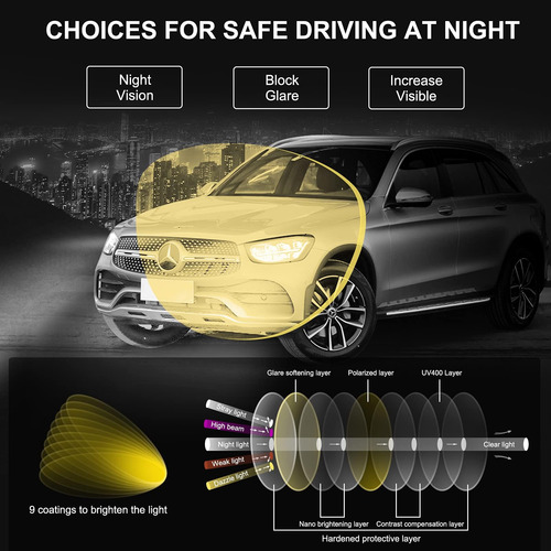 Gafas De Visión Nocturna Polarizadas Antideslumbrantes, Gafa