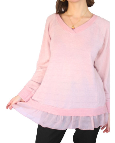 Sweater Lurex Con Volados Importados-almacen De Paris