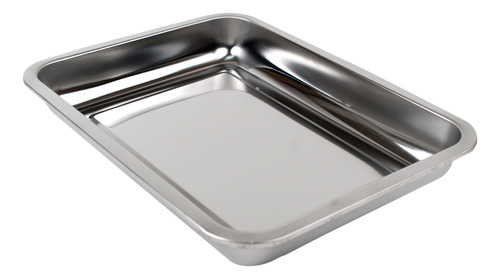 Charola Escofier De Acero Inoxidable 36x27 Cm 3 Lts Vencort Color Plateado