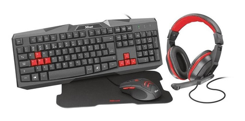 Combo 22312 4 En 1 Gamer Trust Ziva Teclado+audi+mouse+pad