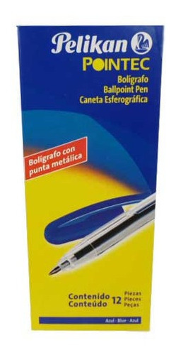 Boligrafo Pelikan Pointec Azul 0.7 Mm C/12 /vc Color del exterior Transparente