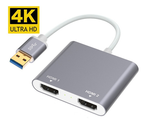Convertidor Usb 3.0 A 2 Hdmi Splitter Hdmi Usb 3.0 4k 30hz