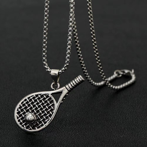 Collar Con Colgante De Raqueta De Tenis Para Hombres Y Mujer