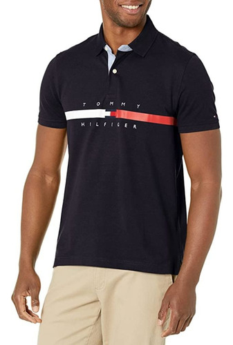 Polo Tommy Hilfiger Flag Pride - Negro