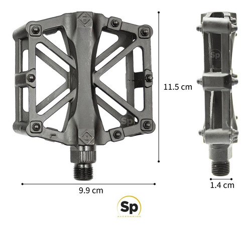 Imagen 7 de 8 de Pedales Bicicleta Bmx Mtb Polímero Eje Acero Reflector 9/16