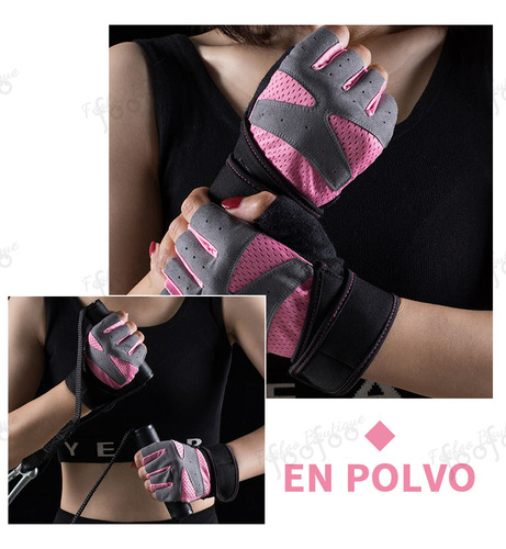 Y Guantes Para Gym Pesas Deportivos Muñequeras Mujer Y
