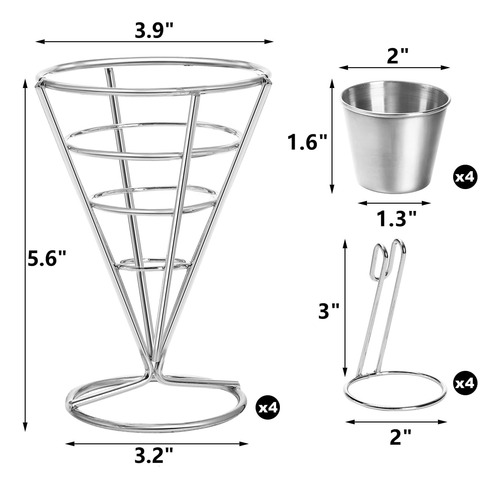 Soporte Para Patatas Fritas Peohud, Paquete De 4, Cesta En F