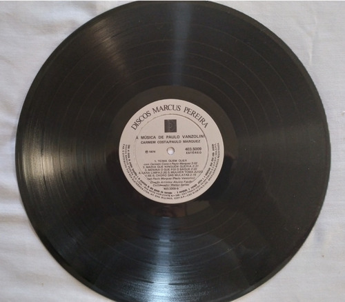 Lp Vinil Carmem Costa P. Marques Cantam P. Vanzolini 1974 (Usado)