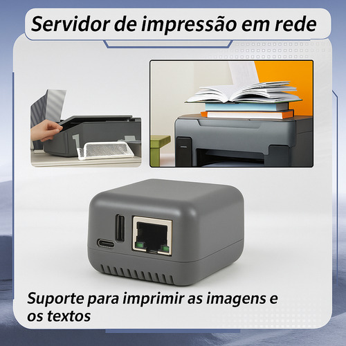 Adaptador Print Server Wifi Usb P/ Impressora Rede Ethernet
