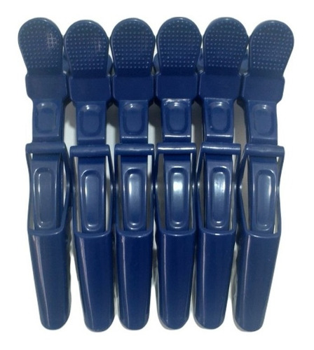 6 Unidades Presilha Prendedor De Cabelo Clips Tipo Bico De Pato Jacare Crocodilo Para Profissional Cabeleireira Cor Preto