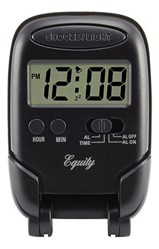 Equity Lcd Fold-up Travel Alarm Clock With Blue Backlig...