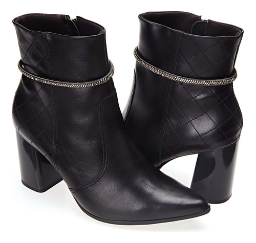 Bota Casual Feminina Cano Curto Com Strass Ramarim