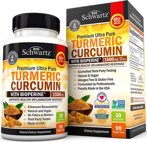 Turmeric Curcumin Com Bioperine Bio Schwartz 1500 Mg 90 Caps