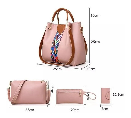 Imagen 3 de 6 de Cartera Bolso Set X 4 Piezas Premium Importado Mujer Moda