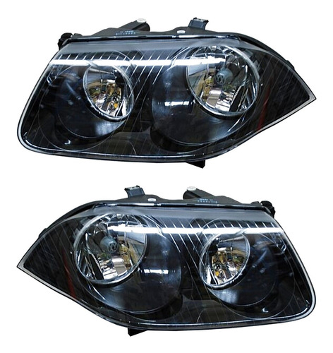 (2) Faros Fondo Negro Tyc Jetta Volkswagen 08-14