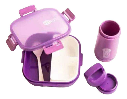 Kit Loche Portavianda +vaso Y Cuchara Varios Colores