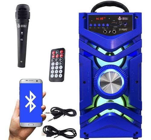 Caixa Som Portátil Bluetooth Bateria Microfone Amplificada