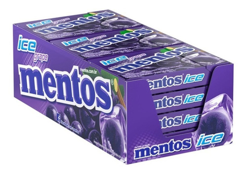 Bala Mentos Slim Box Uva Ice Grape 12x24,1g Perfetti Atacado