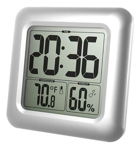 T Reloj De Pared Impermeable Baño Termómetro E Higrómetro
