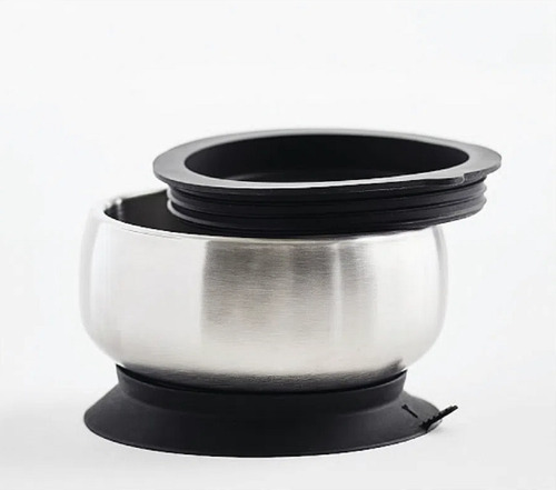 Tigela Inox Com Ventosa E Tampa Preto (+4m) - Avanchy