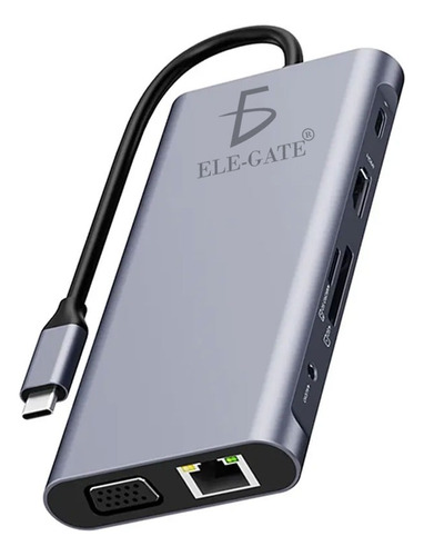 Hub Adaptador 11 En 1 Tipo C Hdmi Vga Ethernet
