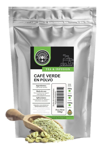 Café Verde Molido X500g /1 Libra 100% Na - Kg a $86