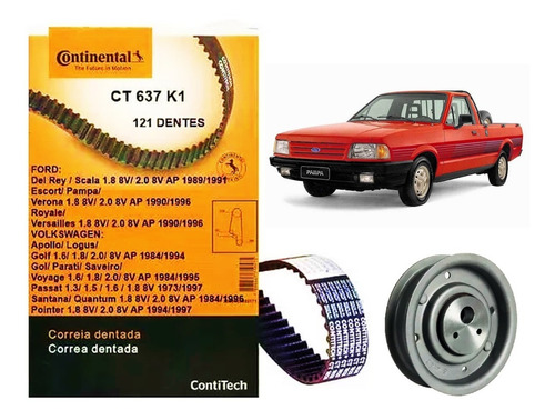 Kit Correia Dentada E Tensor Pampa 1.8 2.0 2.2 Motor Ap 