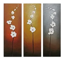 Comprar Cuadro Pintado A Mano Wieco Art Moderno Óleo C\u002Fmarco 3 Pzas