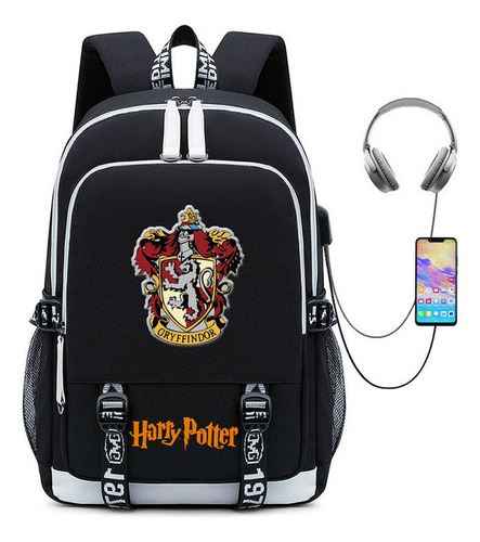 Mochilas Escolares Impermeables Con Puerto Usb Harry Potter