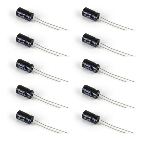 Kit 10 Capacitor Eletrolítico 22 Uf X 100v Para Cornetas