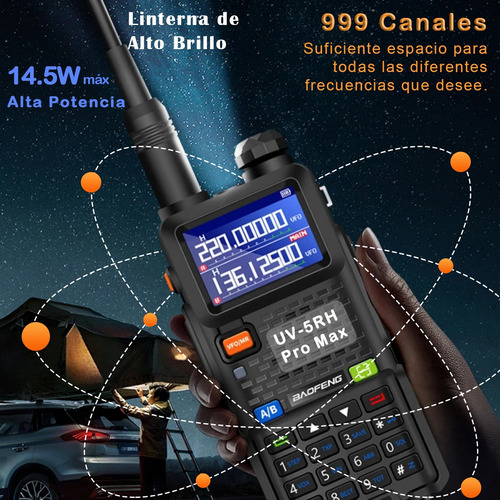 Baofeng Radios Largo Alcance 14w+ 3800mah U/vhf Lcd Mic Usbc
