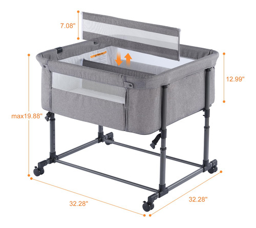 Cuna Doble Mtwml Para 2 Bebés Con Almacenamiento Y Colchón,