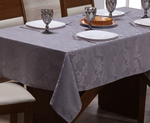 Toalha De Mesa Retangular Grande Jacquard Luxuosa 10 Lugares