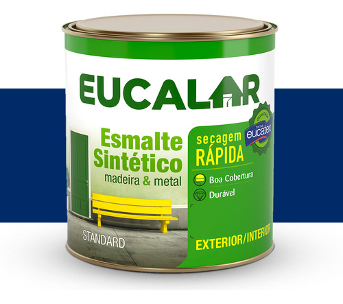 Tinta Esmalte Sintético Eucalar Azul Del Rey 900ml Eucatex