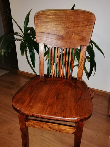 Silla De Escritorio En Madera Antigua 