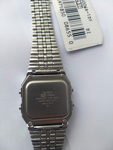 Relógio Casio A500wa-1df Prata Unissex Vintage Original