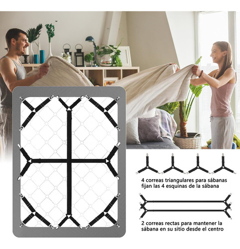 Correas De Sábana De Cama, 6 Correas De Sábana Seguras Y
