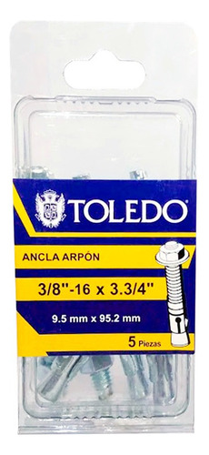 Ancla Arpón 3/8-16 X 3.3/4 5pz Toledo